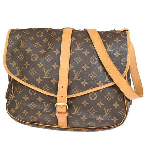 LOUIS VUITTON Saumur 35 Shoulder Bag Monogram Leather BN France - Picture 1 of 16